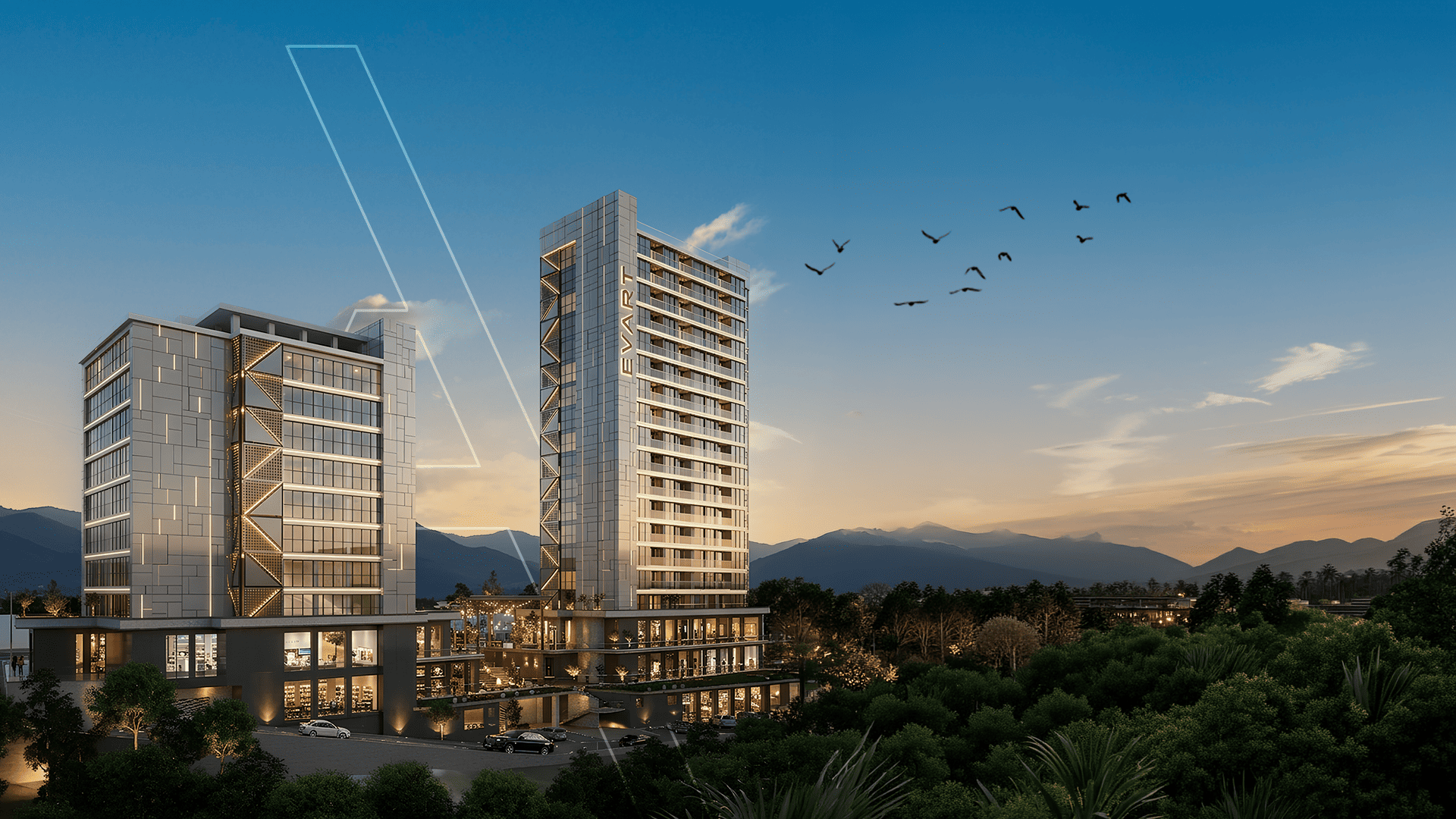 Modern mimari ve şehir silüeti 2